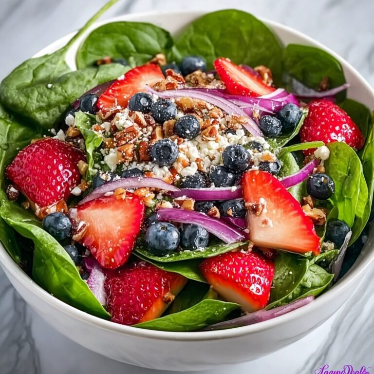 Berry Spinach Salad with Feta, Pecans, and Fresh Berries Recipe