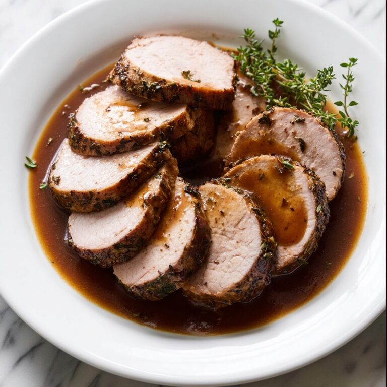 Roasted Pork Tenderloin with Wine and Herb Pan Sauce Recipe