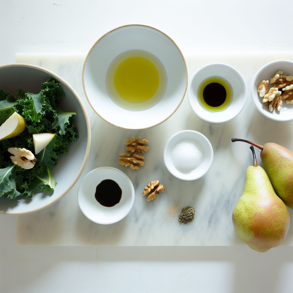 Pear Walnut Kale Salad Recipe - Recipe Image