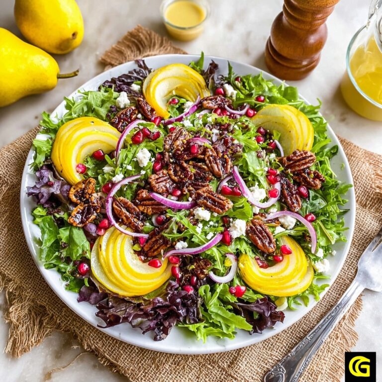 Pear Pomegranate Salad with Maple Dijon Vinaigrette Recipe