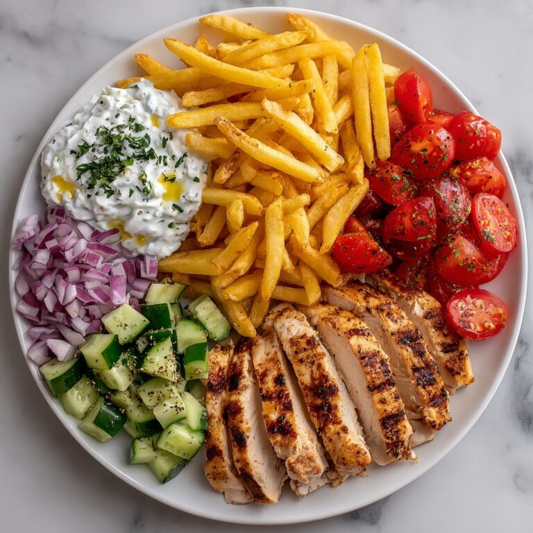 Greek Style Chicken Plate with Tzatziki & Fries Recipe