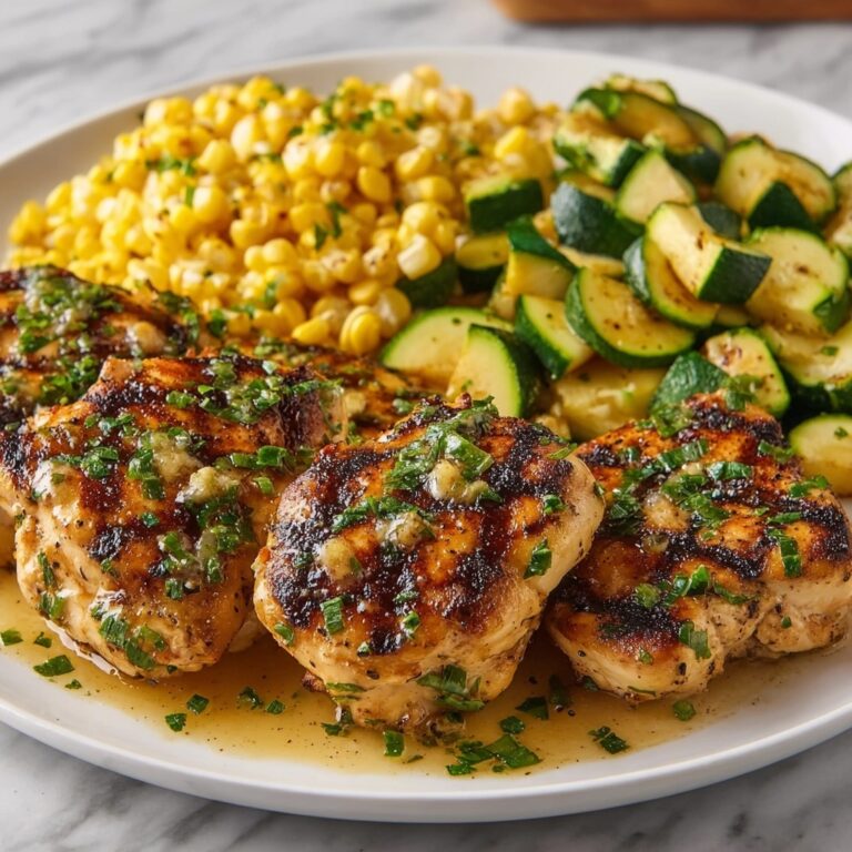 Garlic Butter Chicken with Zucchini and Corn Recipe