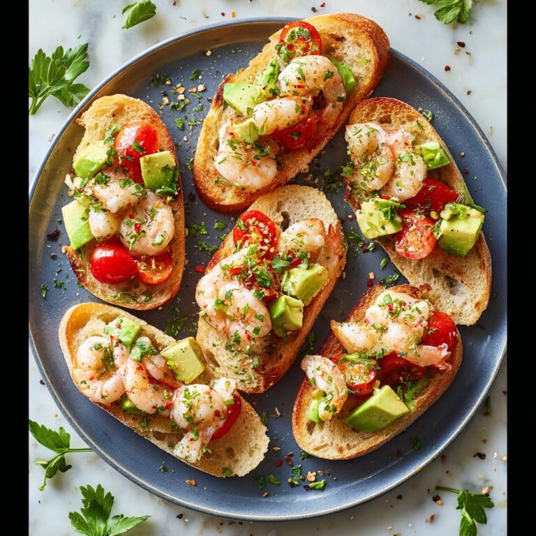Garlic Shrimp and Avocado Crostini Recipe