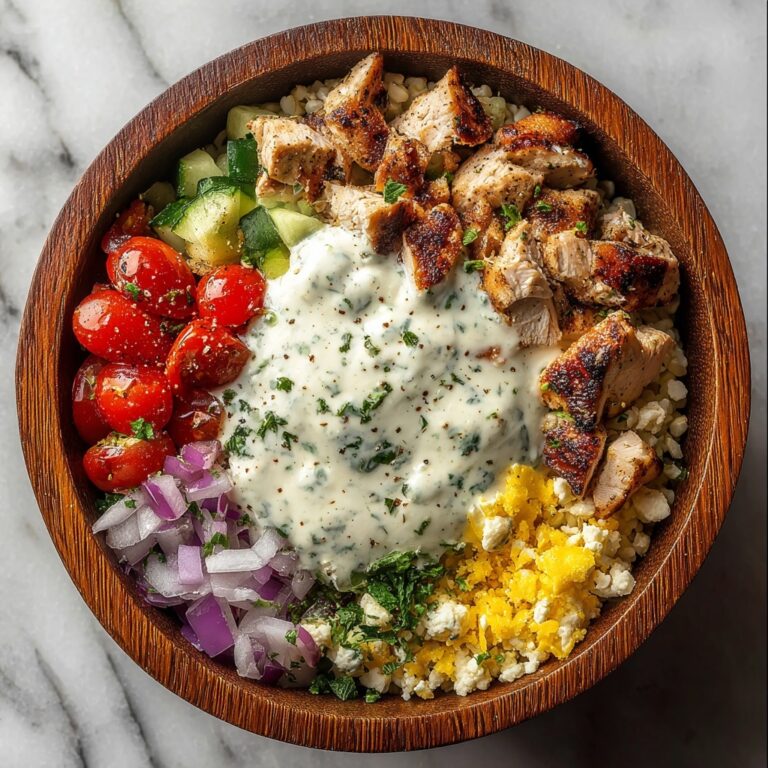 Greek Chicken Souvlaki Bowls with Creamy Feta Sauce Recipe