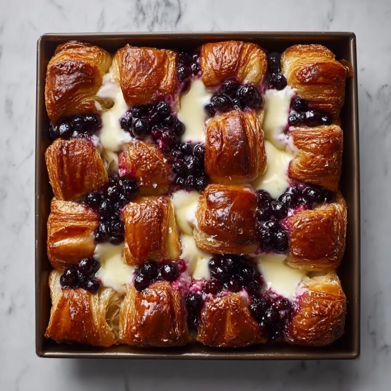 Blueberry Cream Cheese Croissant Casserole Recipe