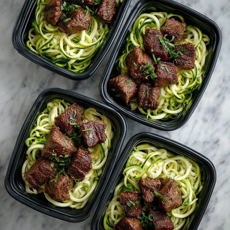 Garlic Butter Steak Bites with Zucchini Noodles Recipe