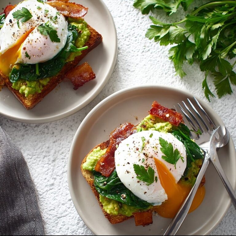 Sweet Potato Toast with Avocado, Spinach, Prosciutto, and Poached Egg Recipe