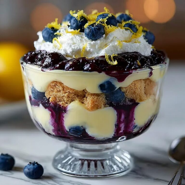 Easy Lemon Blueberry Cheesecake Trifle Recipe