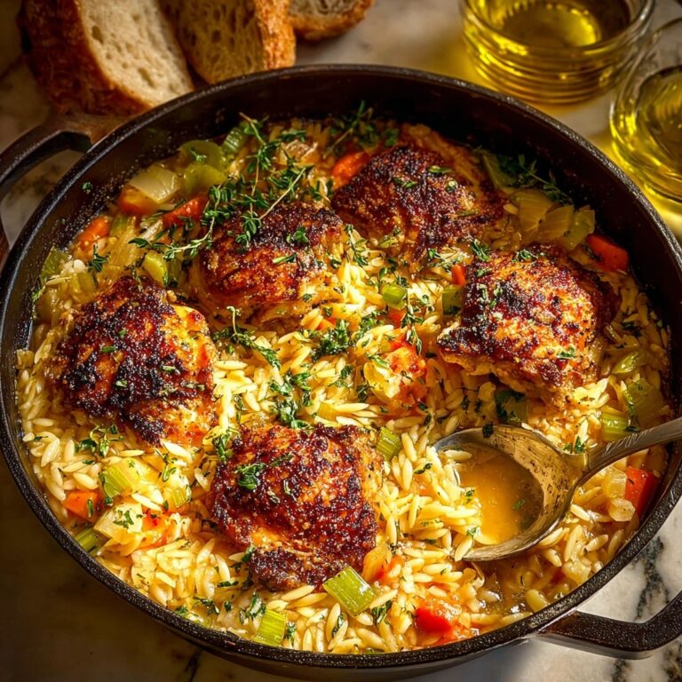 One Pot Mustard Chicken and Orzo Recipe