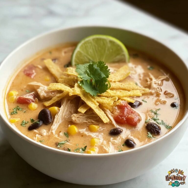 Creamy Chicken Tortilla Soup with Black Beans Recipe