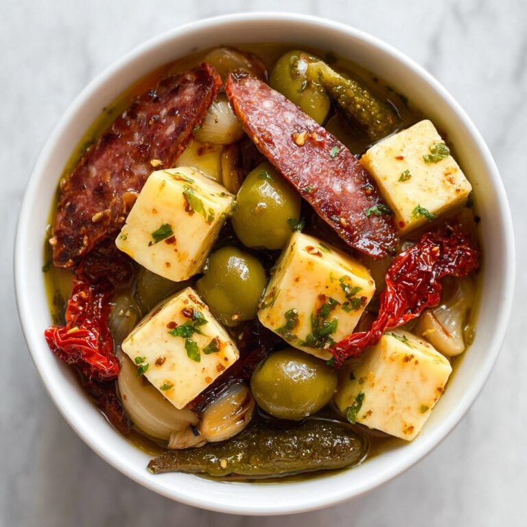 Easy Marinated Cheese Appetizer Recipe with Salami & Pickles Recipe