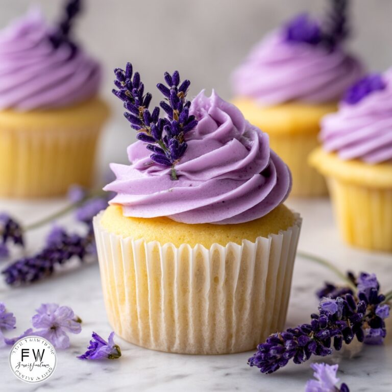 Lavender Honey Cupcakes with Lavender Honey Buttercream Frosting Recipe