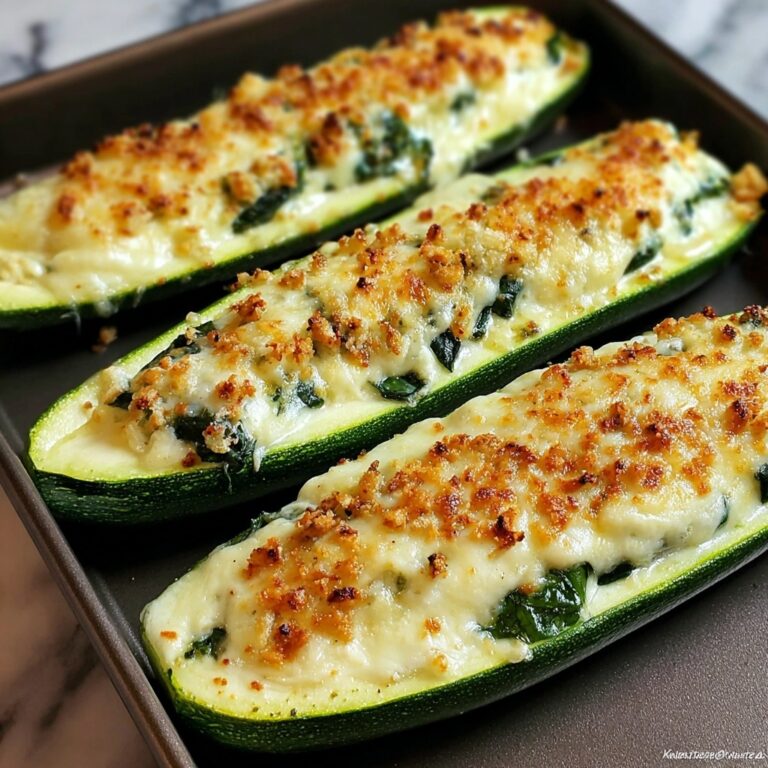 Easy Ricotta Spinach Stuffed Zucchini Boats Recipe