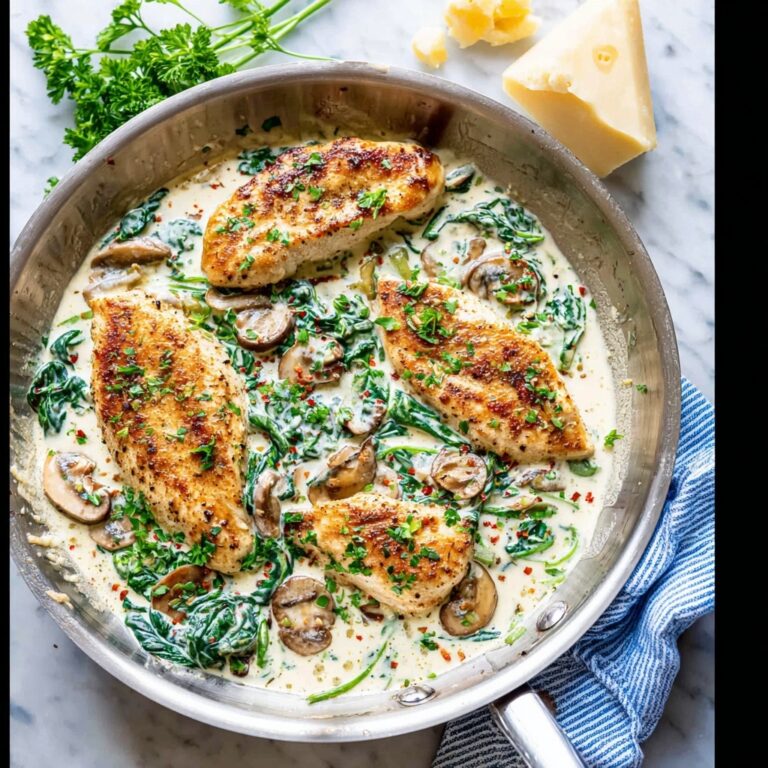 Creamy Spinach Mushroom Chicken Recipe