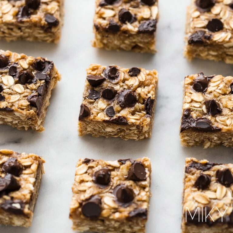 5-Ingredient Almond Butter Oatmeal Chocolate Chip Cookie Bars Recipe
