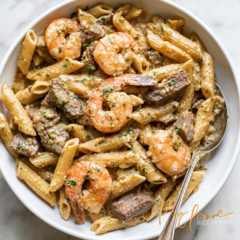 Blackened Steak and Shrimp Alfredo Recipe