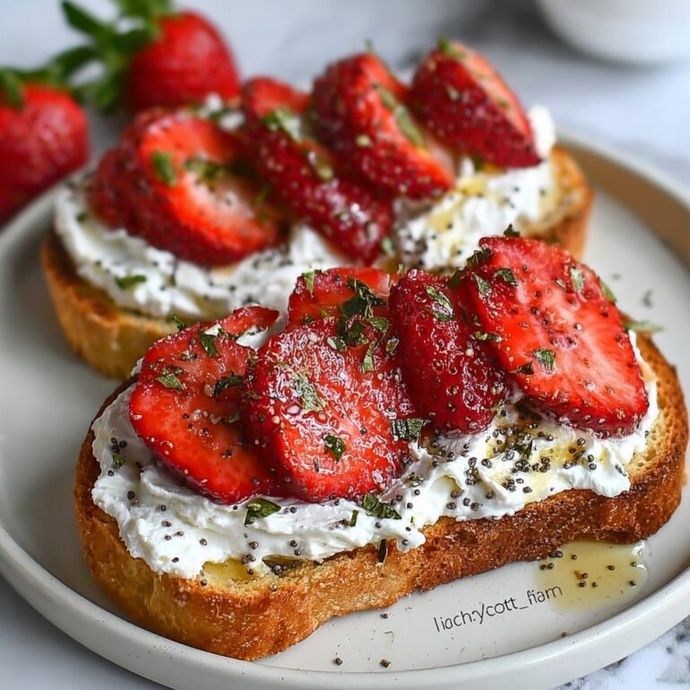 Roasted Strawberry Whipped Ricotta Toast Recipe